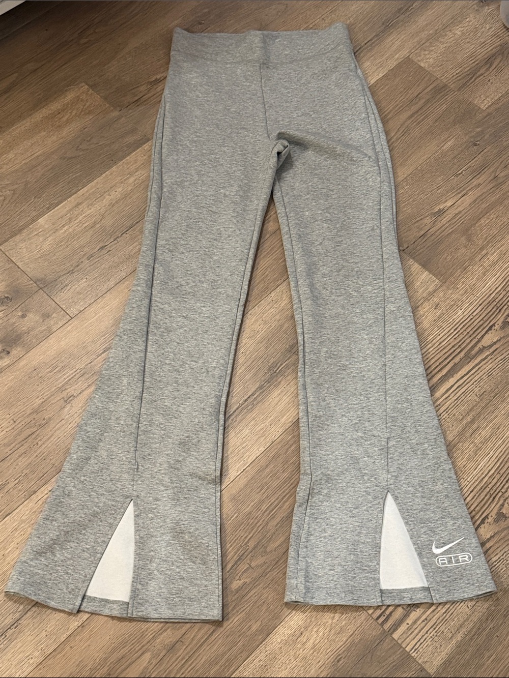 Nike Light Gray Flare Sweatpants with White Inserts